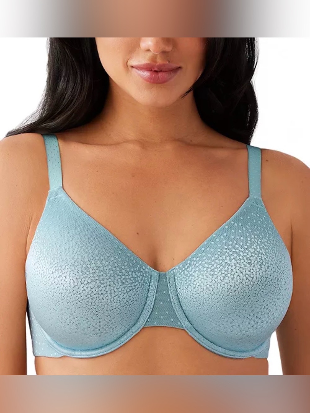 Wacoal Women’s 855303 Back Appeal Full Coverage Bra 34G Silver Blue Jacquard
